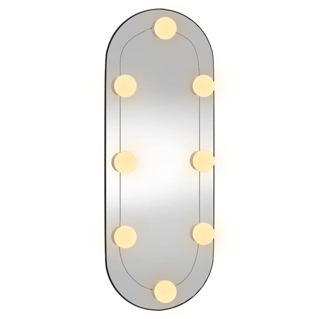 Seinäpeili LED-valoilla vidaXL, 20x50cm, hopea hinta ja tiedot | Peilit | hobbyhall.fi