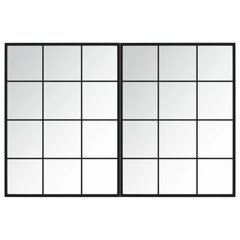 vidaXL Seinäpeilit 2 kpl musta 80x60 cm metalli hinta ja tiedot | Peilit | hobbyhall.fi