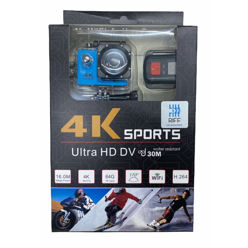 Riff SPK-1 Ultra HD 4K 16Mpix, sininen hinta ja tiedot | Action-kamerat | hobbyhall.fi