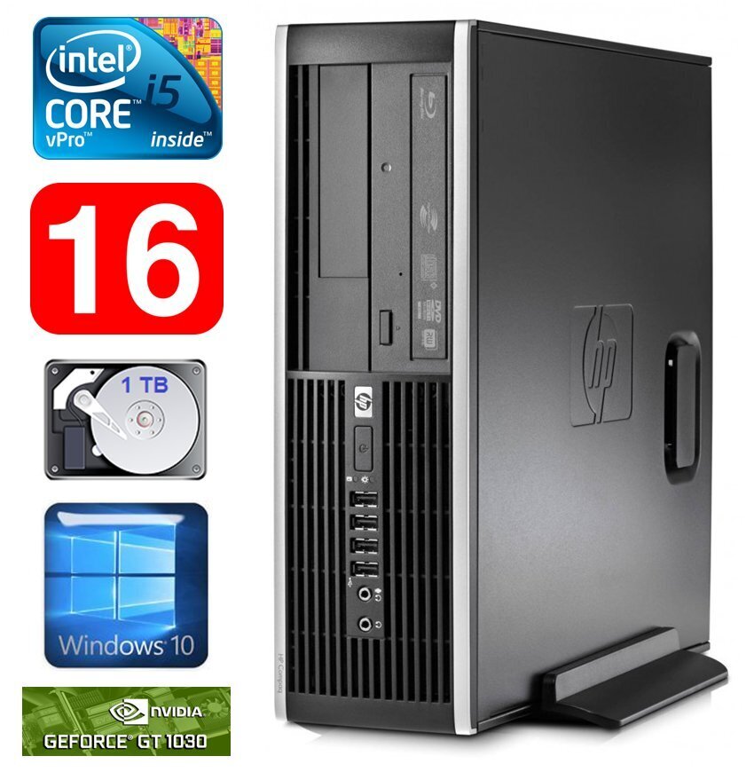 HP 8100 Elite SFF i5-650 16GB 1TB GT1030 2GB DVD WIN10 hinta ja tiedot | Pöytätietokoneet | hobbyhall.fi