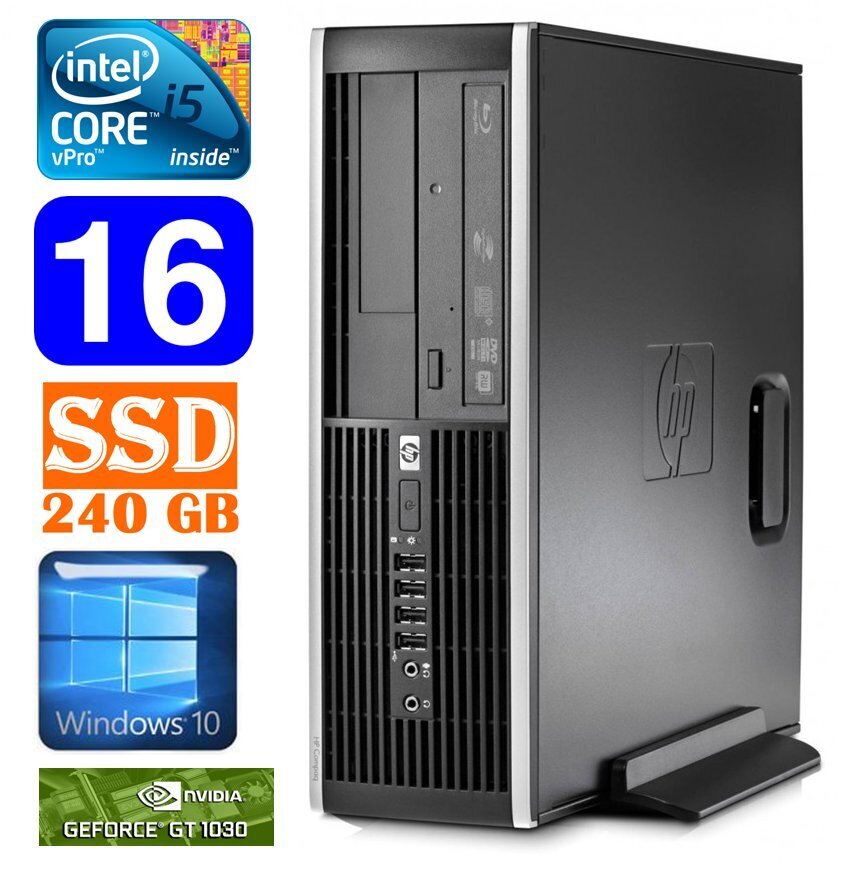 HP 8100 Elite SFF i5-650 16GB 240SSD GT1030 2GB DVD WIN10 hinta ja tiedot | Pöytätietokoneet | hobbyhall.fi