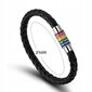 Sateenkaaren nahkainen LGBT BRANCH BANDLET PL48h RB1-BLACK-01 hinta ja tiedot | Rannekorut | hobbyhall.fi