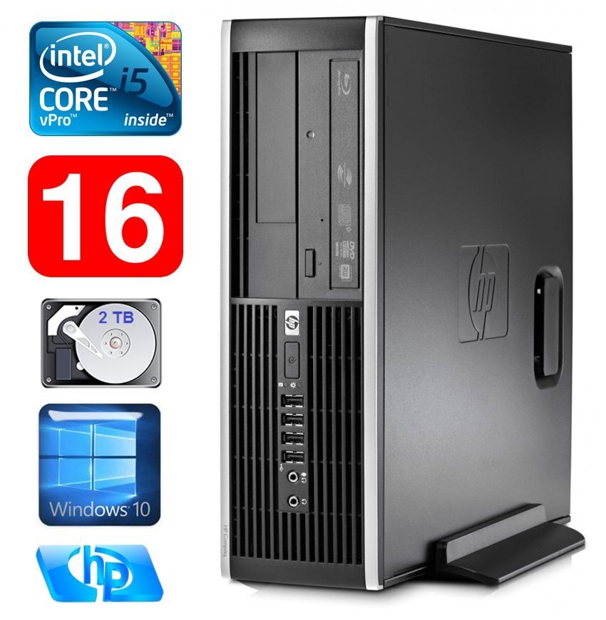 HP 8100 Elite SFF i5-650 16GB 2TB DVD WIN10 hinta ja tiedot | Pöytätietokoneet | hobbyhall.fi