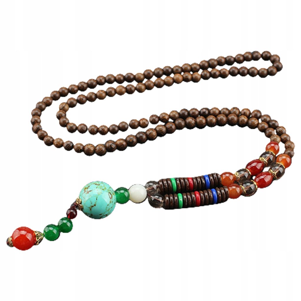 NEPAL BUDDHA MALA Tiibetin puinen kaulakoru käsintehty amuletti EL82 hinta ja tiedot | Kaulakorut | hobbyhall.fi