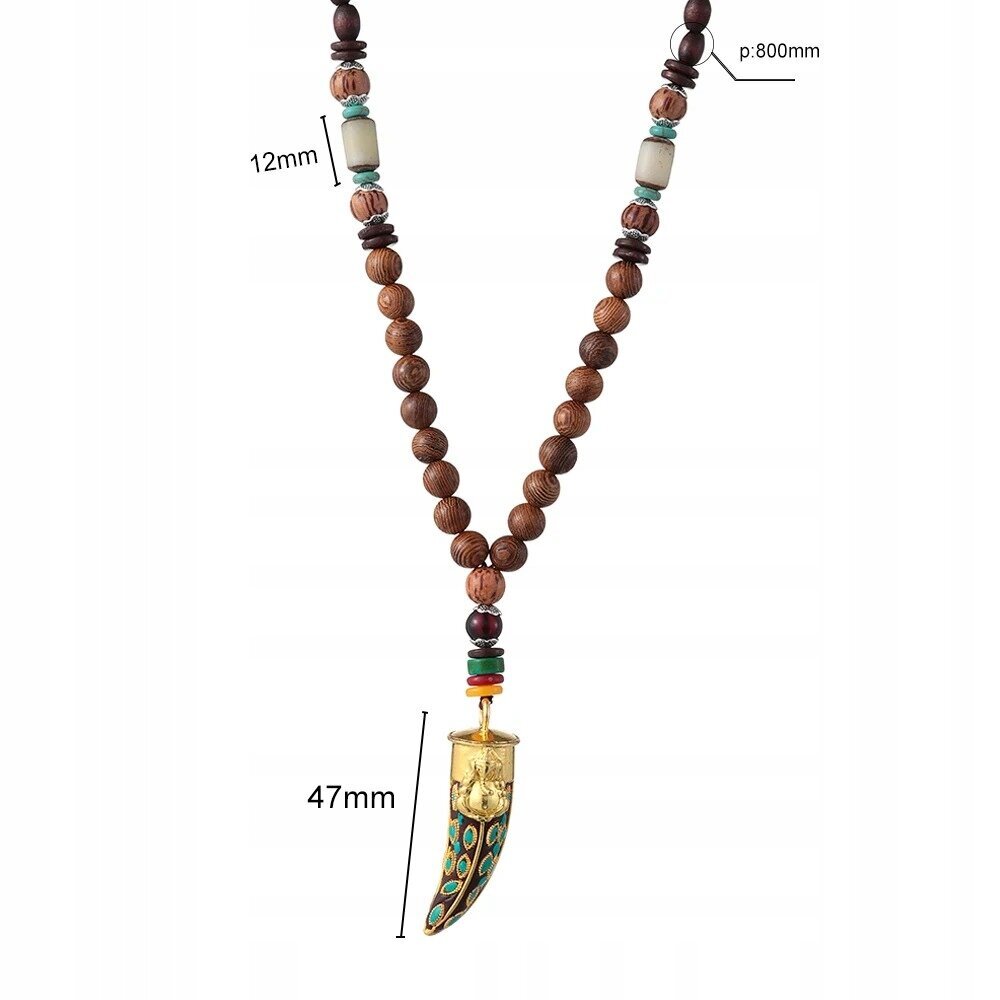 NEPAL BUDDHA MALA Tiibetin puinen kaulakoru käsintehty amuletti EL82 hinta ja tiedot | Kaulakorut | hobbyhall.fi