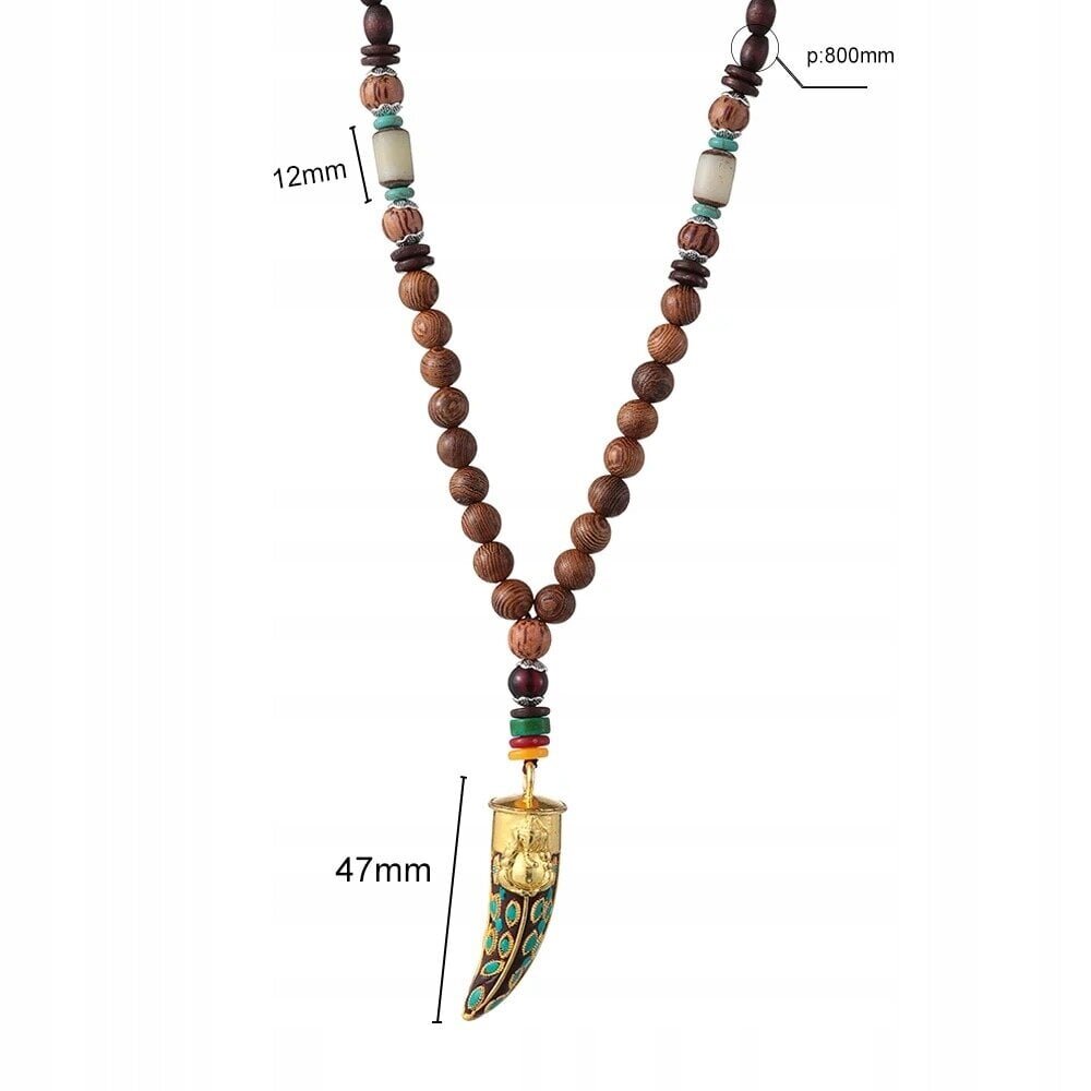 Puinen käsintehty kaulakoru Nepal Buddha Mala EL78 hinta ja tiedot | Kaulakorut | hobbyhall.fi