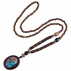 NEPAL BUDDHIST MALA TYBETAAN CORALS HANDMADE puinen kaulakoru amuletti Amuletti EL75 hinta ja tiedot | Kaulakorut | hobbyhall.fi