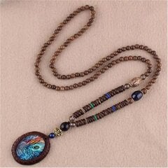 NEPAL BUDDHIST MALA TYBETAAN CORALS HANDMADE puinen kaulakoru amuletti Amuletti EL75 hinta ja tiedot | Kaulakorut | hobbyhall.fi