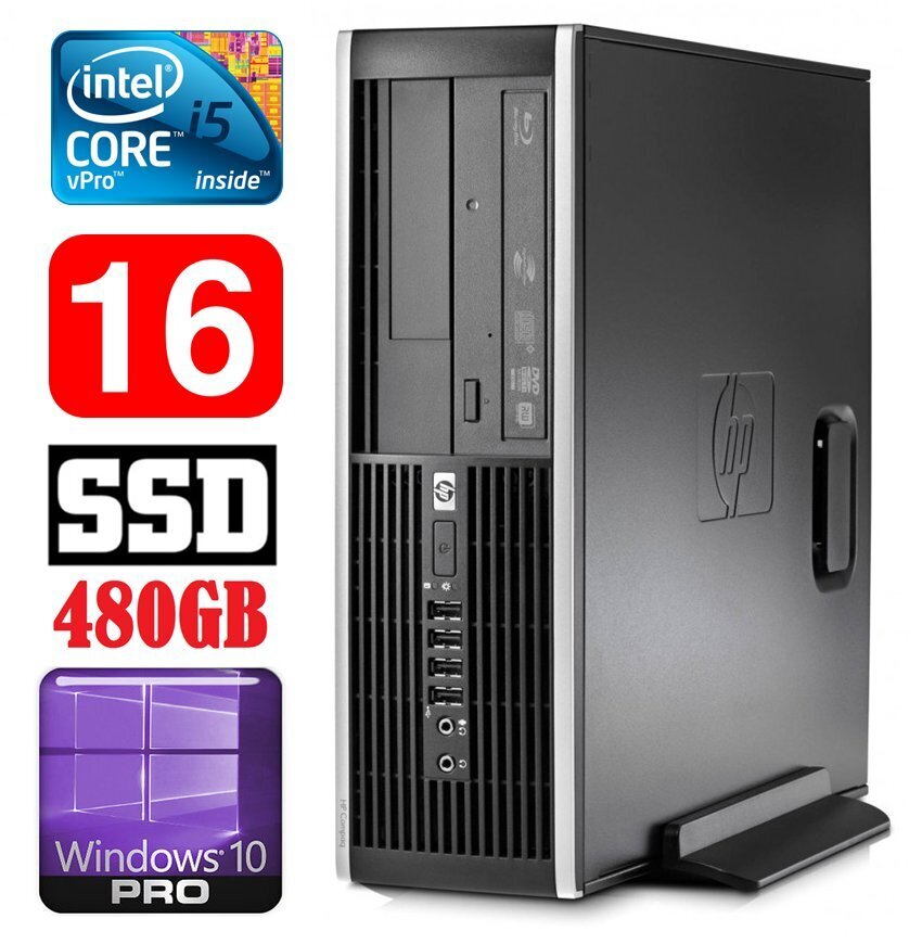 HP 8100 Elite SFF i5-650 16GB 480SSD DVD WIN10Pro hinta ja tiedot | Pöytätietokoneet | hobbyhall.fi