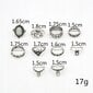 hopea RETRO PUNK BOHO 15 RETRO RENGASSARJA RETRO RINGIT 15-SILVER-RINGS hinta ja tiedot | Sormukset | hobbyhall.fi