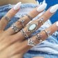 hopea RETRO PUNK BOHO 15 RETRO RENGASSARJA RETRO RINGIT 15-SILVER-RINGS hinta ja tiedot | Sormukset | hobbyhall.fi