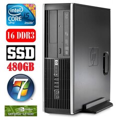 HP 8100 Elite SFF i5-650 16GB 480SSD GT1030 2GB DVD WIN7Pro hinta ja tiedot | Pöytätietokoneet | hobbyhall.fi