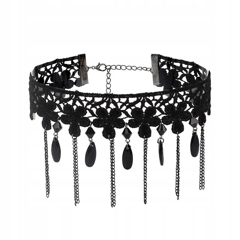 CHOKER Pitsi Kirjonta Musta Gothic PURSUIT CH08 CH08 hinta ja tiedot | Kaulakorut | hobbyhall.fi