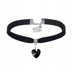 CHOKER CLASSIC HANDSHIP CIRCLE HEART riipus Gothic BLACK CH15 hinta ja tiedot | Kaulakorut | hobbyhall.fi