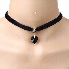 CHOKER CLASSIC HANDSHIP CIRCLE HEART riipus Gothic BLACK CH15 hinta ja tiedot | Kaulakorut | hobbyhall.fi