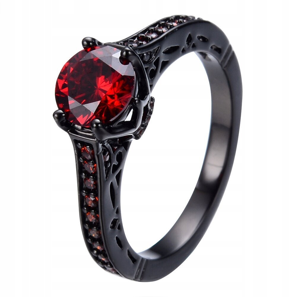 GOTHIC 316L BRANCH RING r.17 O39-RED-BLACK-02-17 hinta ja tiedot | Sormukset | hobbyhall.fi