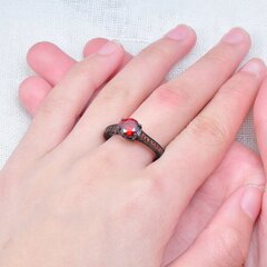 GOTHIC 316L BRANCH RING r.17 O39-RED-BLACK-02-17 hinta ja tiedot | Sormukset | hobbyhall.fi