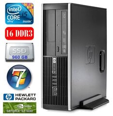 HP 8100 Elite SFF i5-650 16GB 960SSD GT1030 2GB DVD WIN7Pro hinta ja tiedot | Pöytätietokoneet | hobbyhall.fi