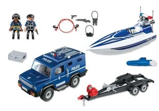 5187 PLAYMOBIL® Poliisiauto ja moottorivene hinta ja tiedot | LEGOT ja rakennuslelut | hobbyhall.fi