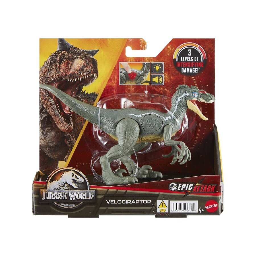 Jurassic World Velociraptor äänitehosteilla hinta ja tiedot | Poikien lelut | hobbyhall.fi