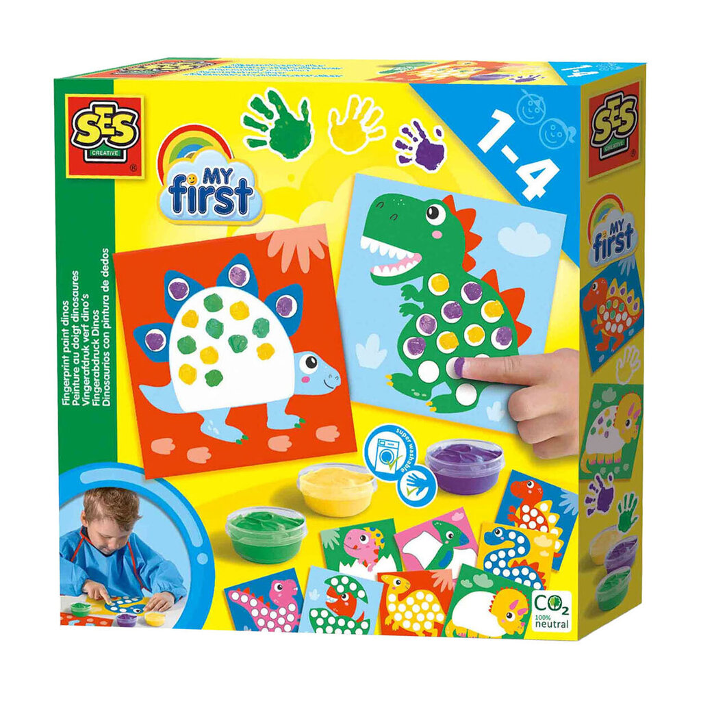 SES Finger Painting Dinosaurs 14442 44425 hinta ja tiedot | Taide- ja askartelutarvikkeet | hobbyhall.fi