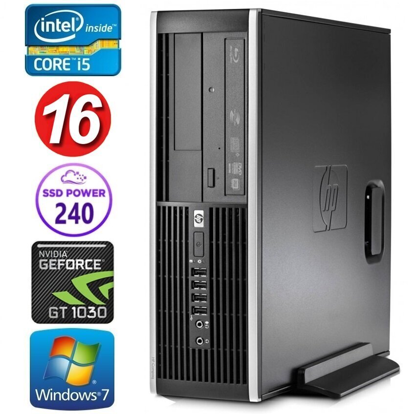 HP 8100 Elite SFF i5-750 16GB 240SSD GT1030 2GB DVD WIN7Pro hinta ja tiedot | Pöytätietokoneet | hobbyhall.fi