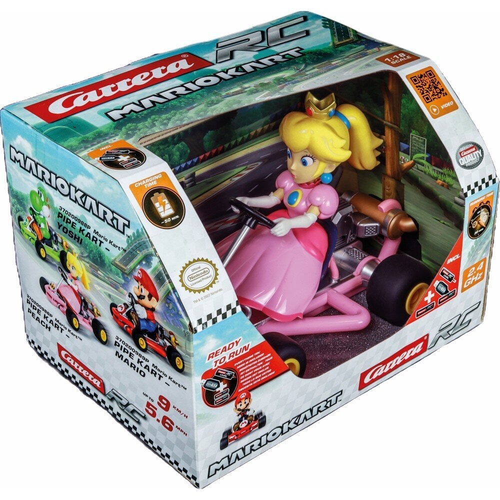 Carrera RC Mario Kart Pipe Peach 2,4 GHz hinta ja tiedot | Tyttöjen lelut | hobbyhall.fi