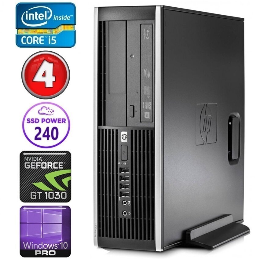 HP 8100 Elite SFF i5-750 4GB 240SSD GT1030 2GB DVD WIN10Pro hinta ja tiedot | Pöytätietokoneet | hobbyhall.fi