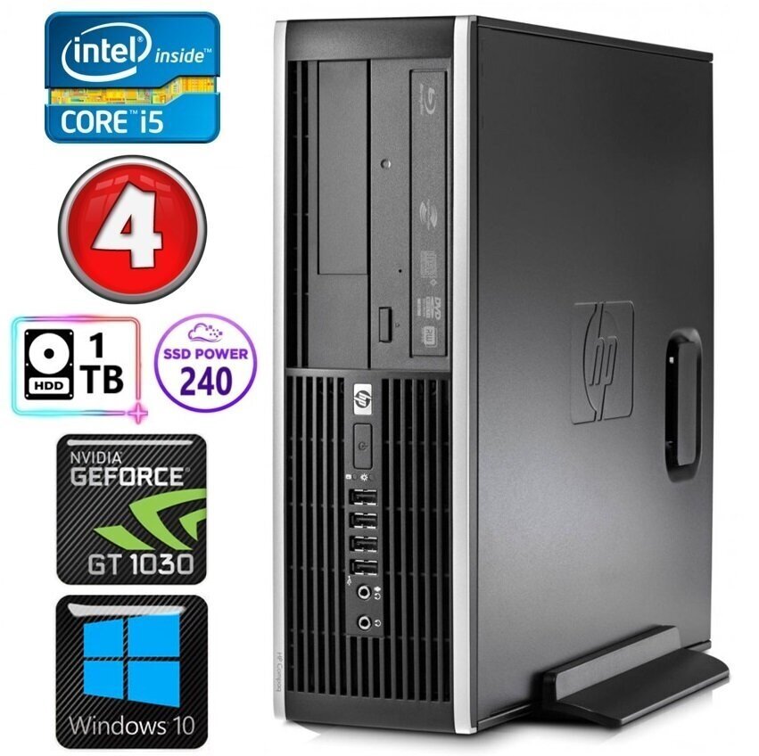 HP 8100 Elite SFF i5-750 4GB 240SSD+1TB GT1030 2GB DVD WIN10 hinta ja tiedot | Pöytätietokoneet | hobbyhall.fi