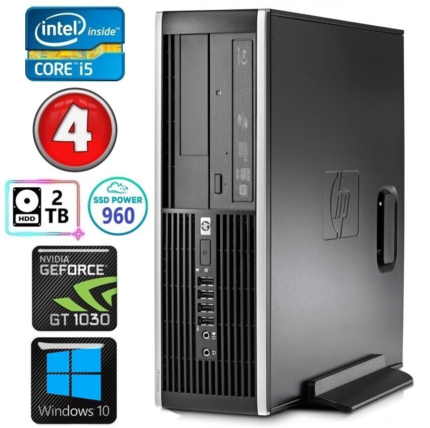 Hp 8100 Elite SFF i5-750 4GB 960SSD+2TB GT1030 2GB DVD WIN10 hinta ja tiedot | Pöytätietokoneet | hobbyhall.fi