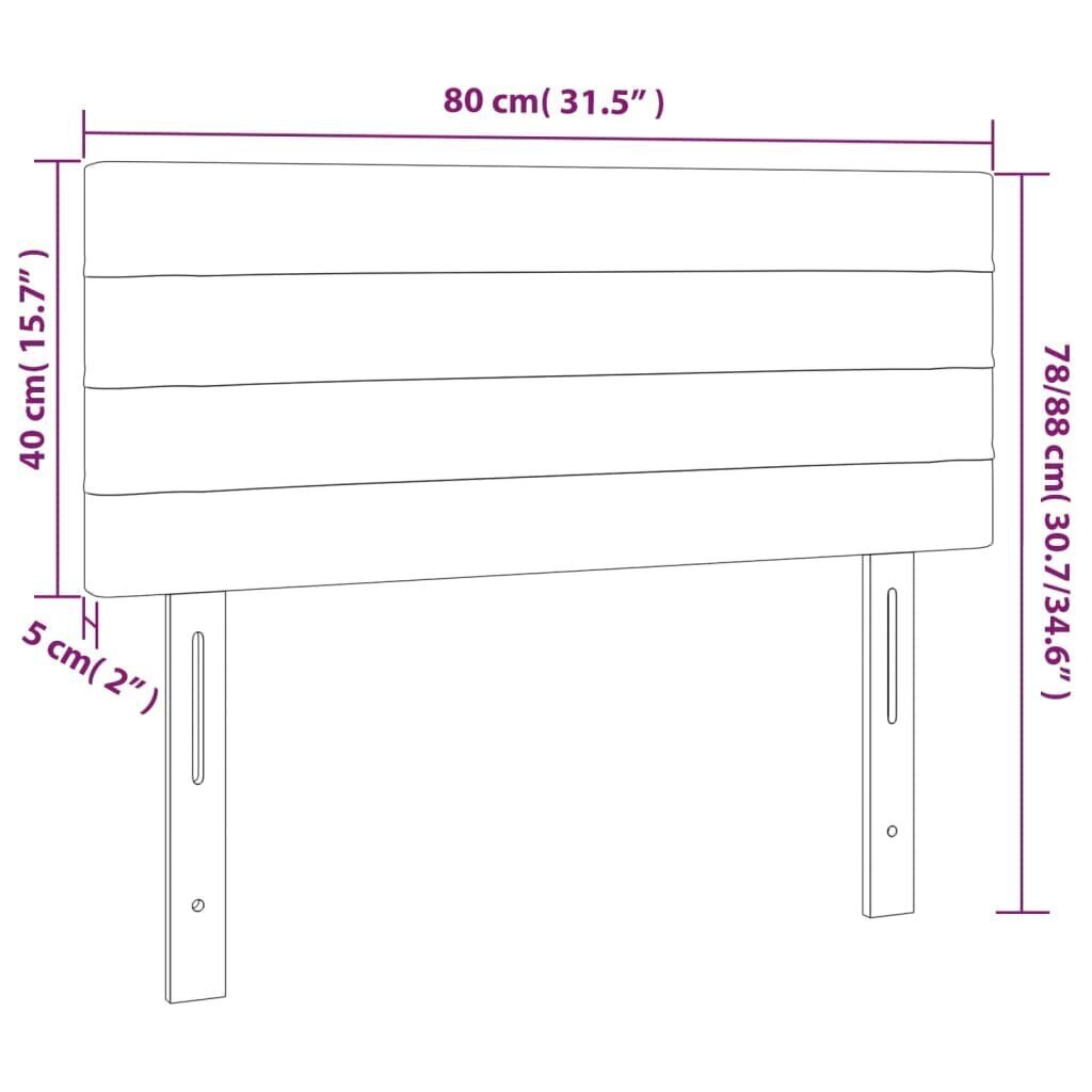 Sängynpääty, tummanharmaa, 80x5x78/88cm, kangas hinta ja tiedot | Sängyt | hobbyhall.fi