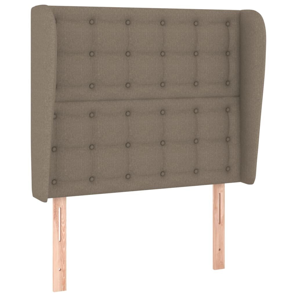 Sängynpääty korvilla, taupe, 83x23x118/128cm, kangas hinta ja tiedot | Sängyt | hobbyhall.fi