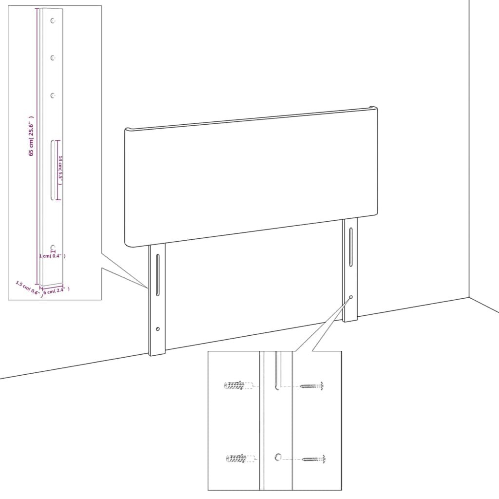 Sängynpääty korvilla, sininen, 83x23x118/128cm, kangas hinta ja tiedot | Sängyt | hobbyhall.fi