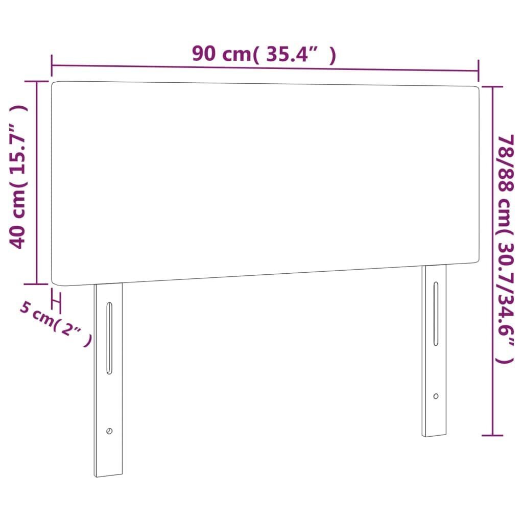 Sängynpääty, kangas, 90x5x78/88cm, harmaanruskea väri hinta ja tiedot | Sängyt | hobbyhall.fi