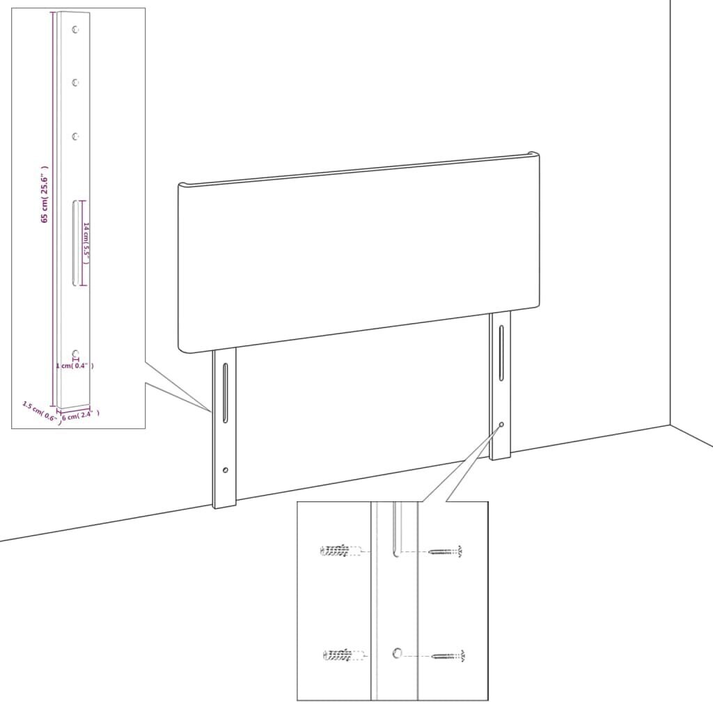 Sängynpääty, Kangas, 2 kpl, 80x5x78/88cm, tummanruskea hinta ja tiedot | Sängyt | hobbyhall.fi