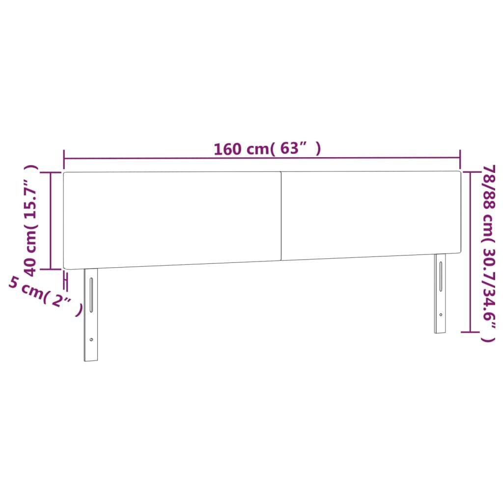 Sängynpääty, Kangas, 2 kpl, 80x5x78/88cm, tummanruskea hinta ja tiedot | Sängyt | hobbyhall.fi