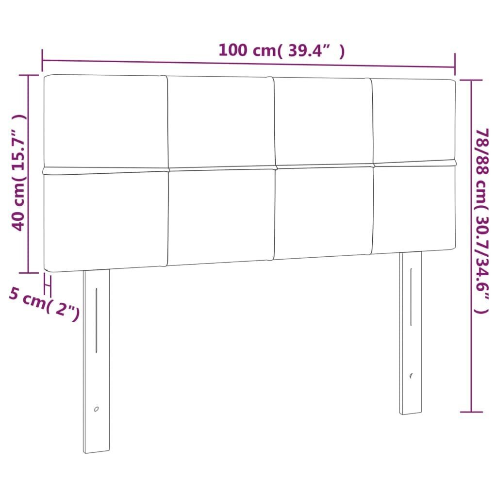 Sängynpääty, kangas, 100x5x78/88cm, taupe väri hinta ja tiedot | Sängyt | hobbyhall.fi