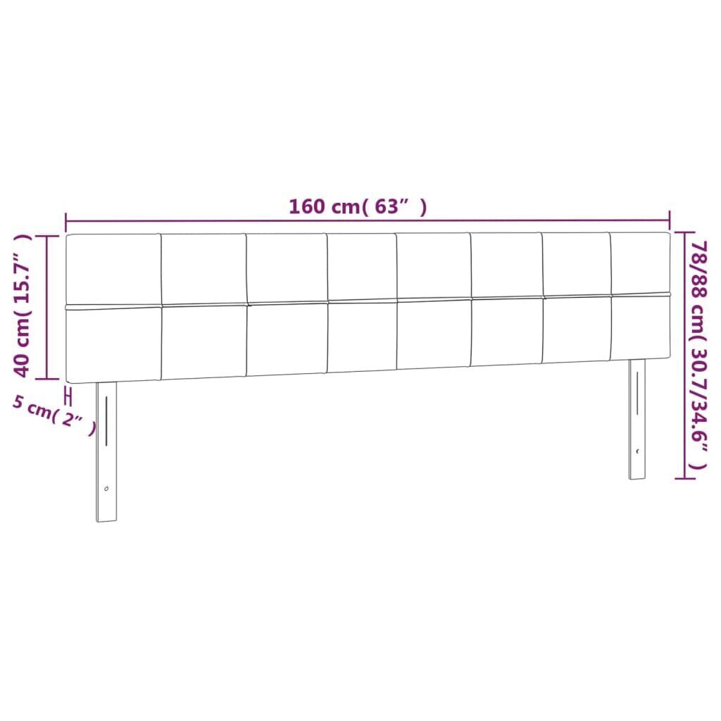 Sängynpääty, Kangas, 2 kpl, 80x5x78/88cm, musta hinta ja tiedot | Sängyt | hobbyhall.fi