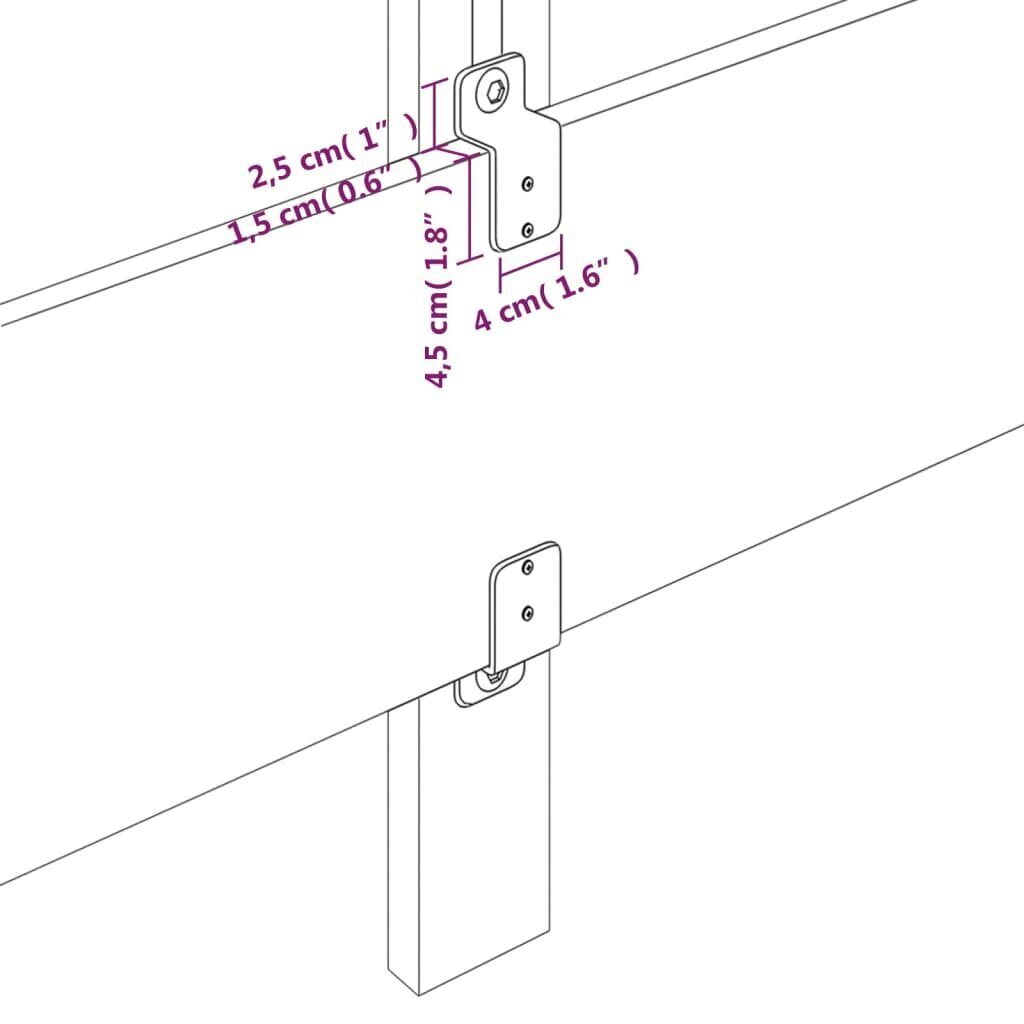 Sängynpääty, taupe, 100x5x78/88cm, kangas hinta ja tiedot | Sängyt | hobbyhall.fi