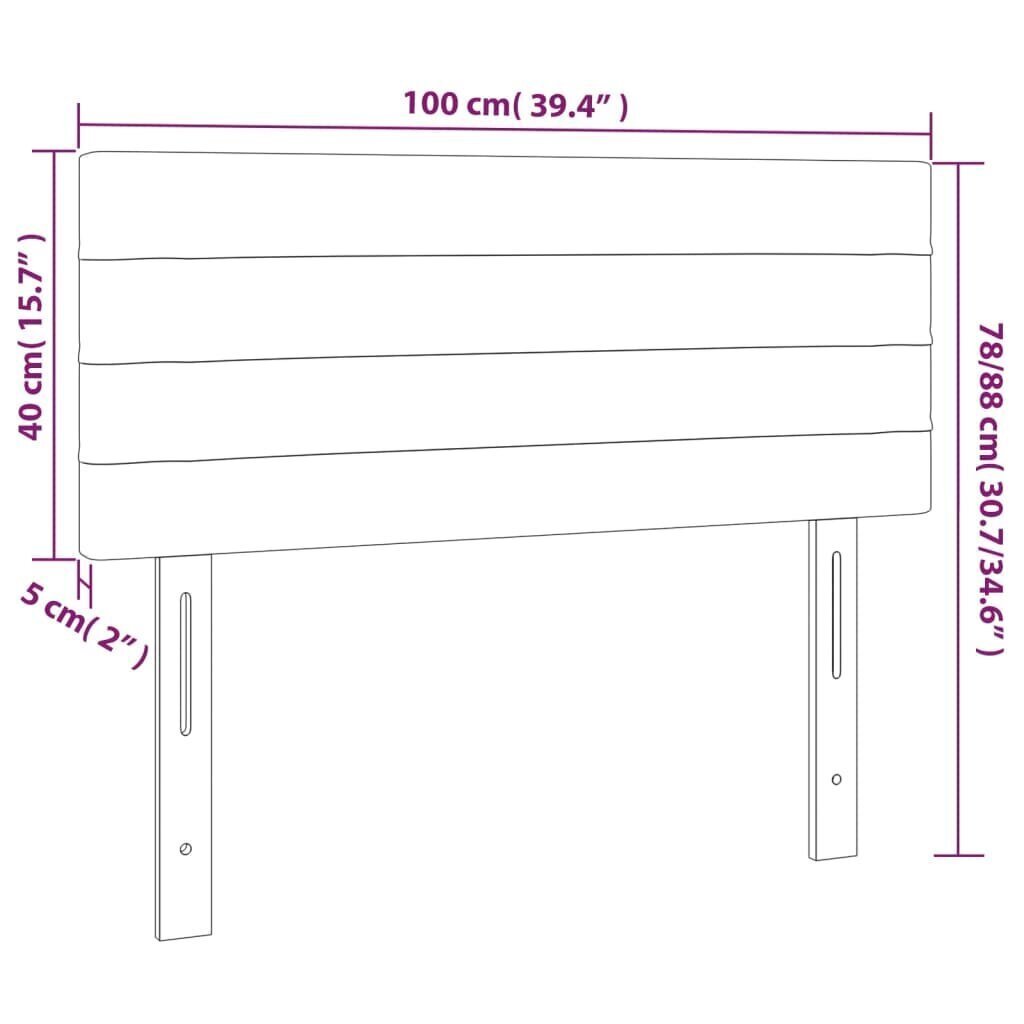 Sängynpääty, taupe, 100x5x78/88cm, kangas hinta ja tiedot | Sängyt | hobbyhall.fi