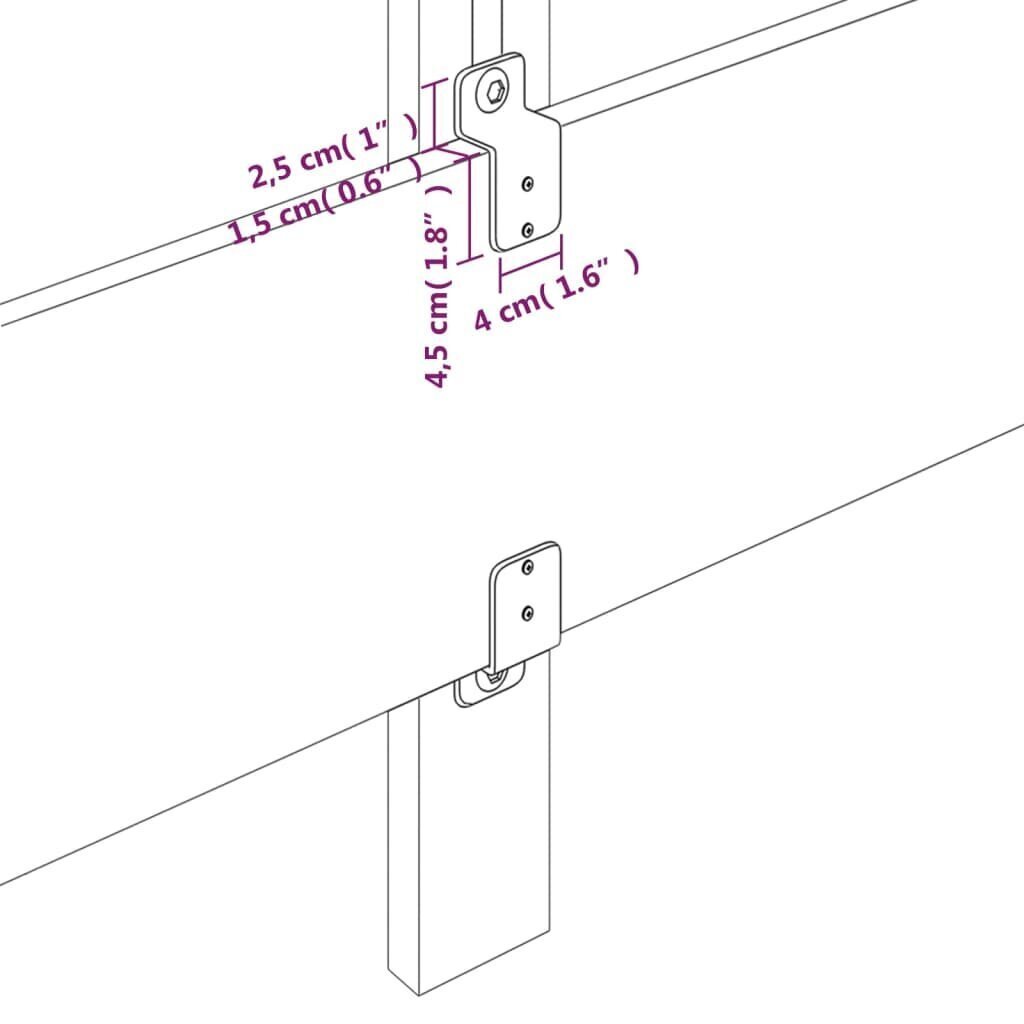 Sängynpääty, 2 kpl, tummanruskea, 80x5x78/88cm, kangas hinta ja tiedot | Sängyt | hobbyhall.fi