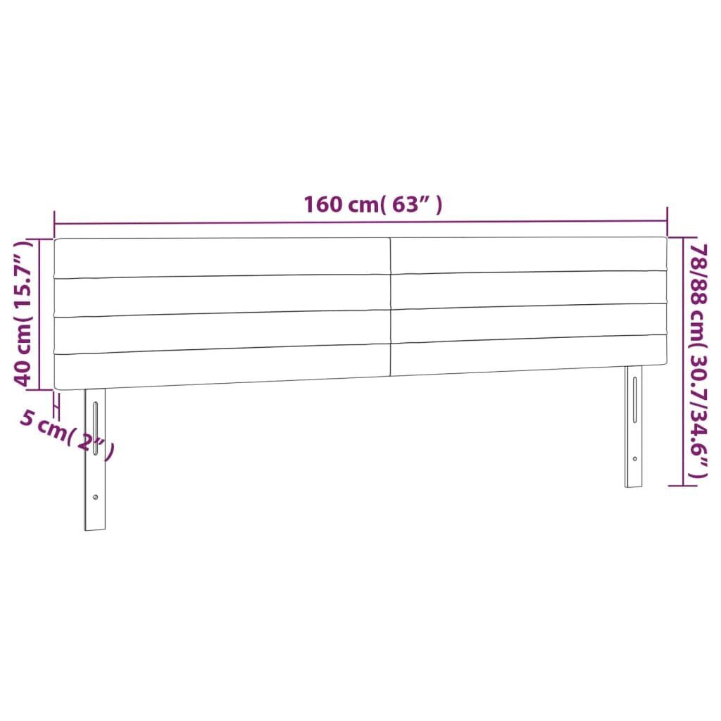 Sängynpääty, 2 kpl, tummanruskea, 80x5x78/88cm, kangas hinta ja tiedot | Sängyt | hobbyhall.fi