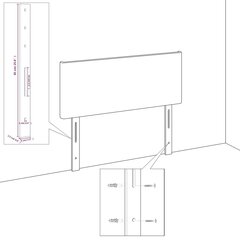 Sängynpääty, 2 kpl, sininen, 80x5x78/88cm, kangas hinta ja tiedot | Sängyt | hobbyhall.fi