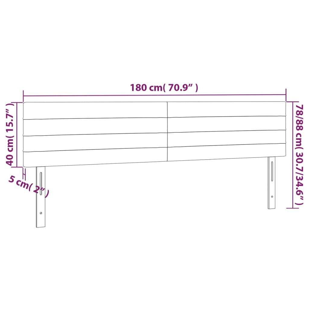 Sängynpääty, 2 kpl, vaaleanharmaa, 90x5x78/88cm, kangas hinta ja tiedot | Sängyt | hobbyhall.fi