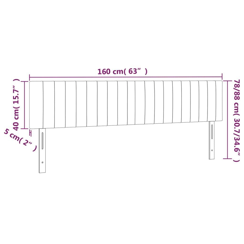 Sängynpääty, 2 kpl, musta, 80x5x78/88cm, kangas hinta ja tiedot | Sängyt | hobbyhall.fi