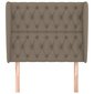 Sängynpääty korvilla, taupe, 93x23x118/128cm, kangas hinta ja tiedot | Sängyt | hobbyhall.fi