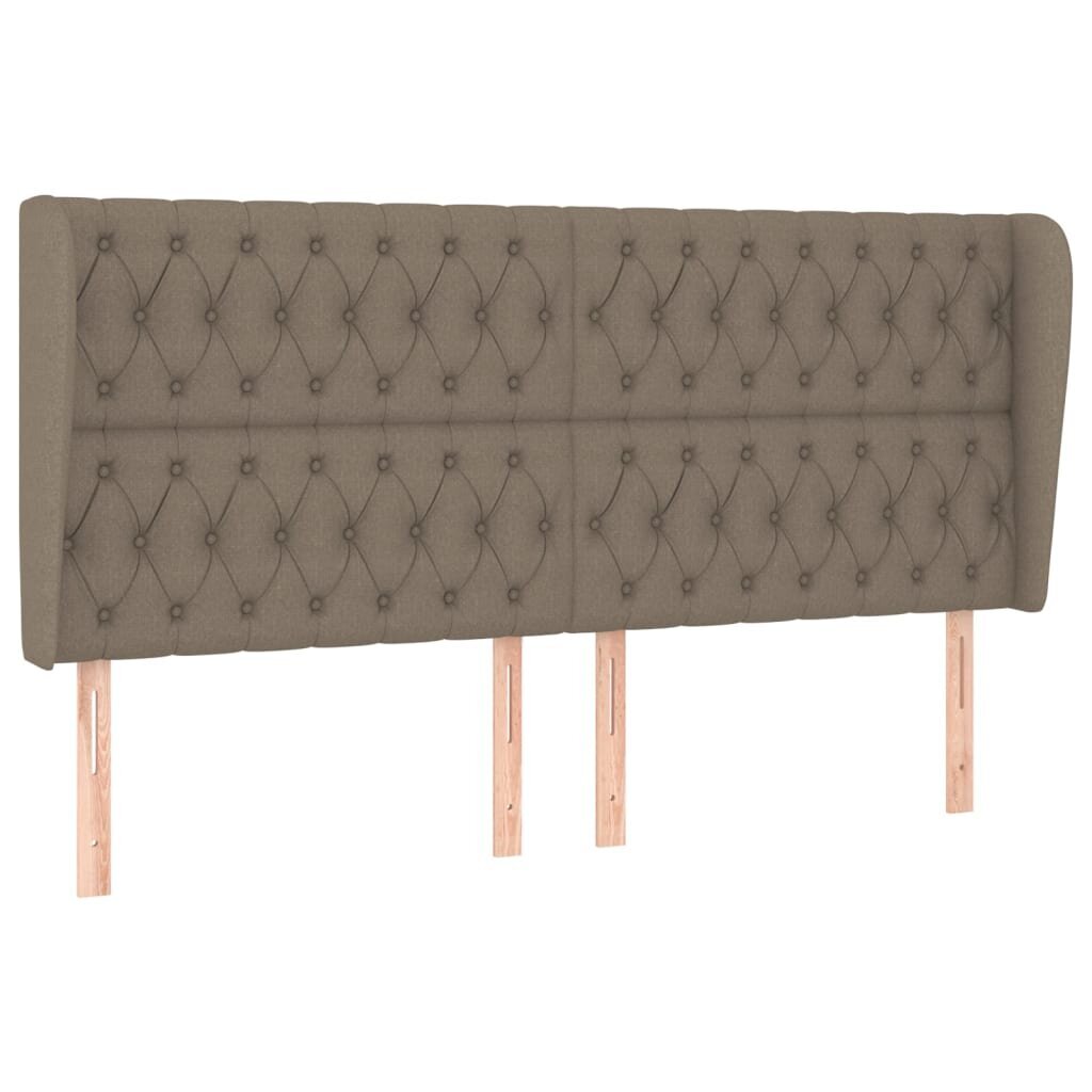 Sängynpääty korvilla, taupe, 183x23x118/128cm, kangas hinta ja tiedot | Sängyt | hobbyhall.fi