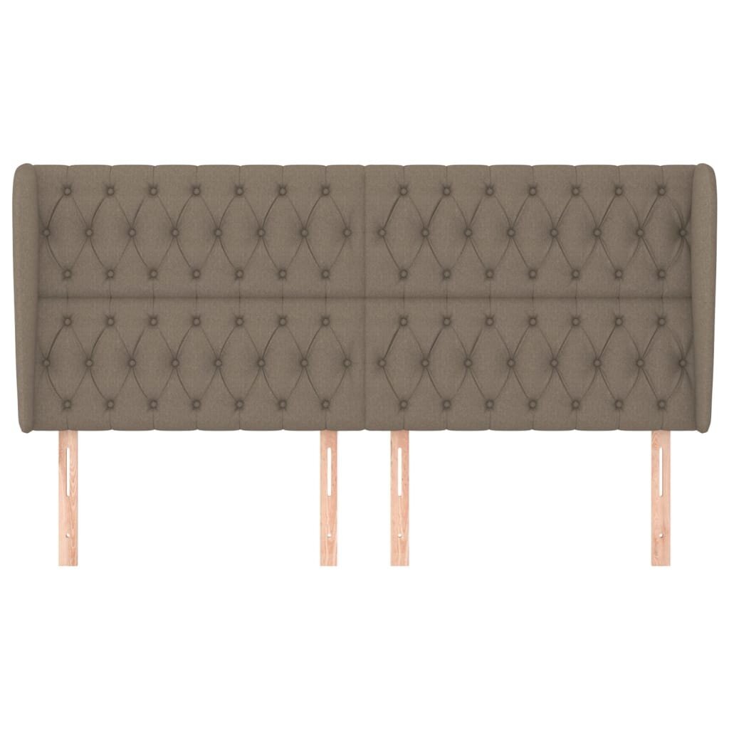 Sängynpääty korvilla, taupe, 183x23x118/128cm, kangas hinta ja tiedot | Sängyt | hobbyhall.fi