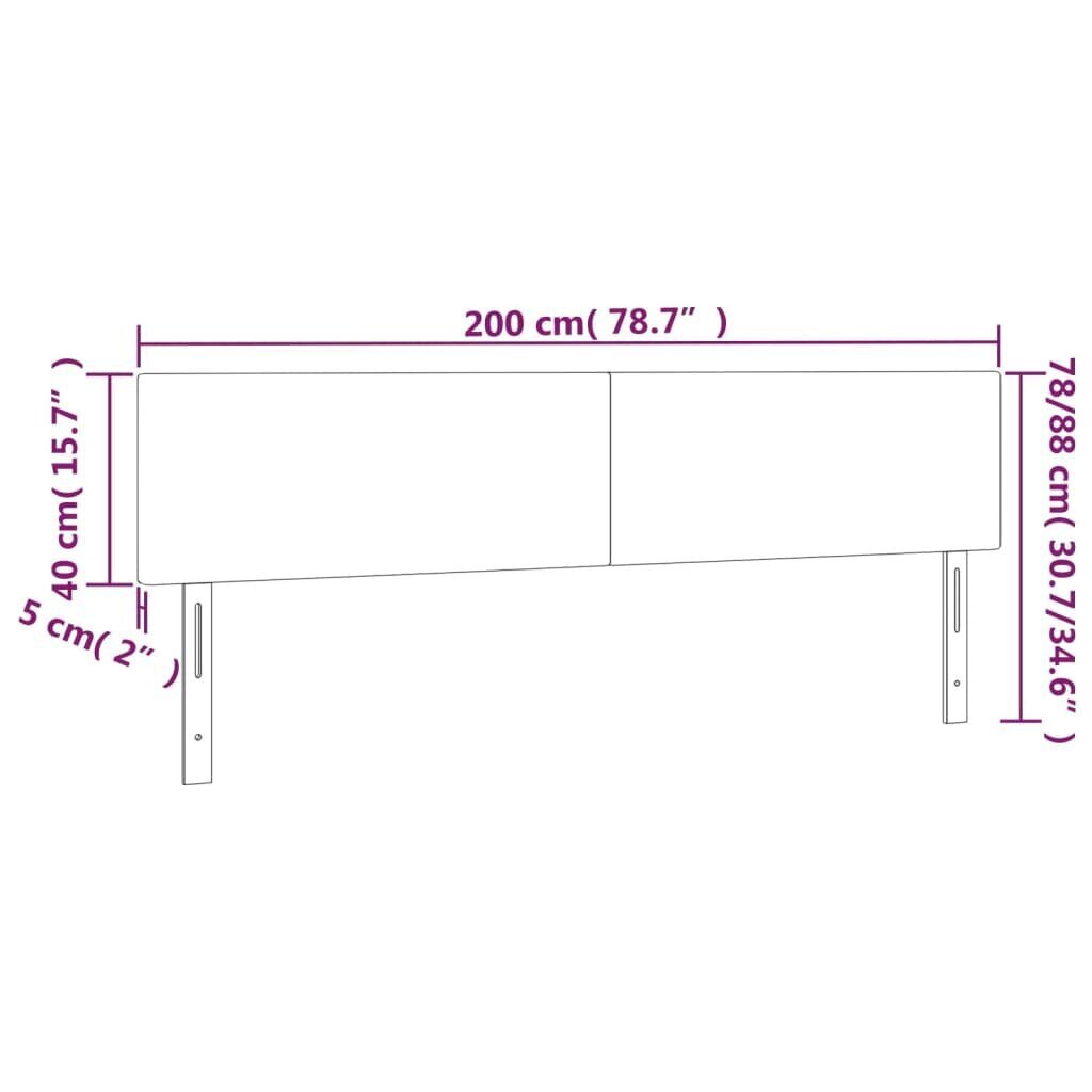 Sängynpääty, Kangas, 2 kpl, 100x5x78/88cm, sininen hinta ja tiedot | Sängyt | hobbyhall.fi