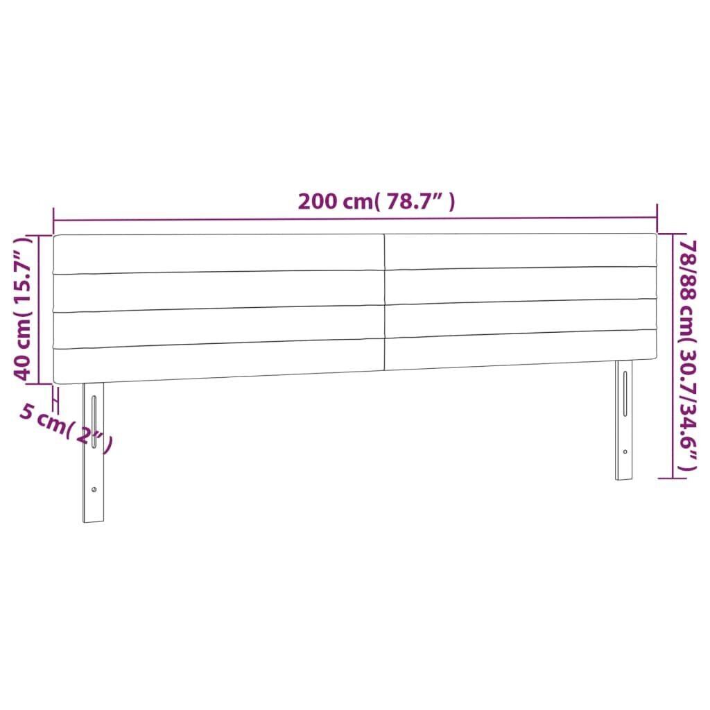 Sängynpääty, 2 kpl, musta, 100x5x78/88cm, kangas hinta ja tiedot | Sängyt | hobbyhall.fi